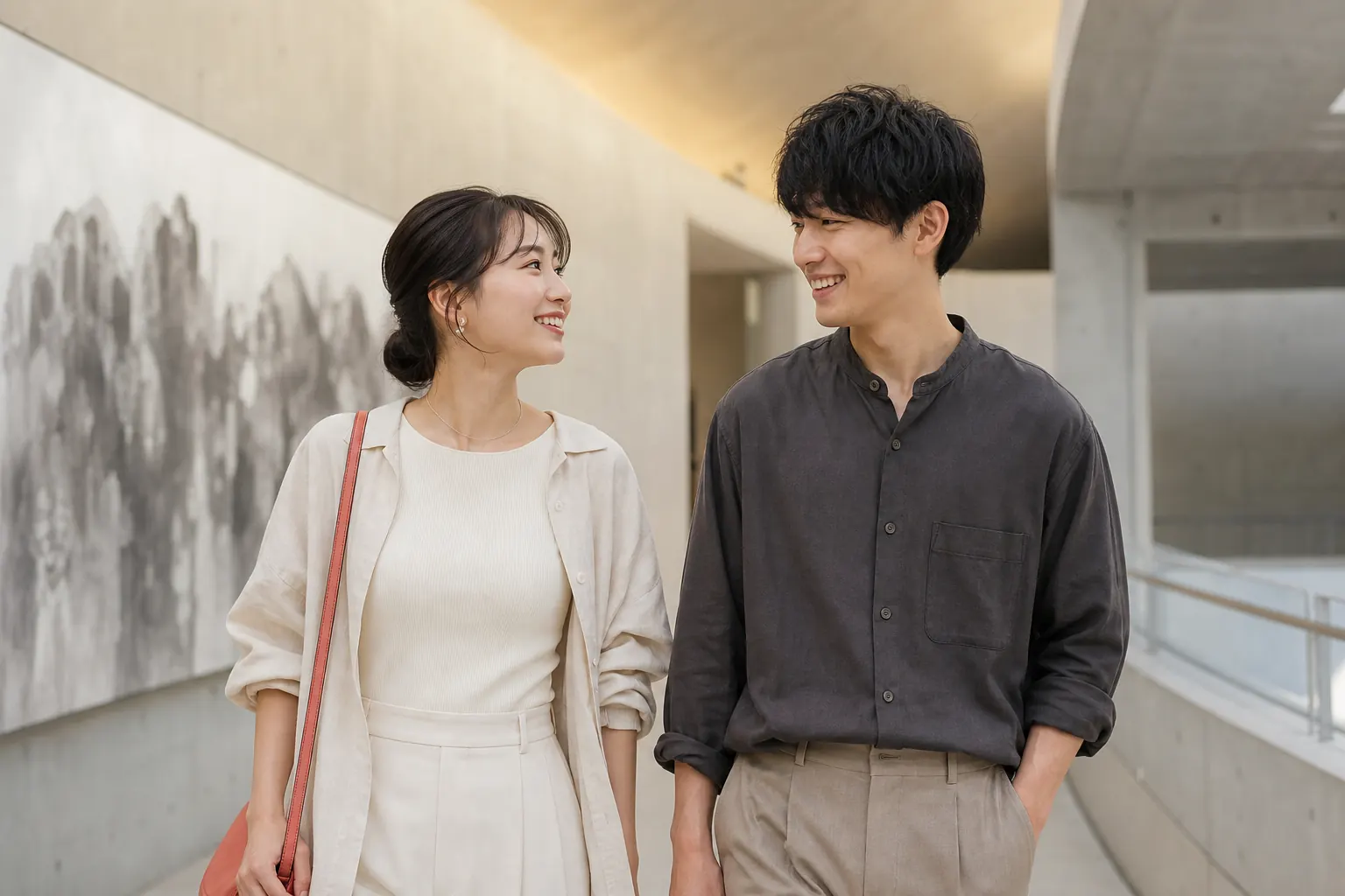 会話を楽しむ30代の二人