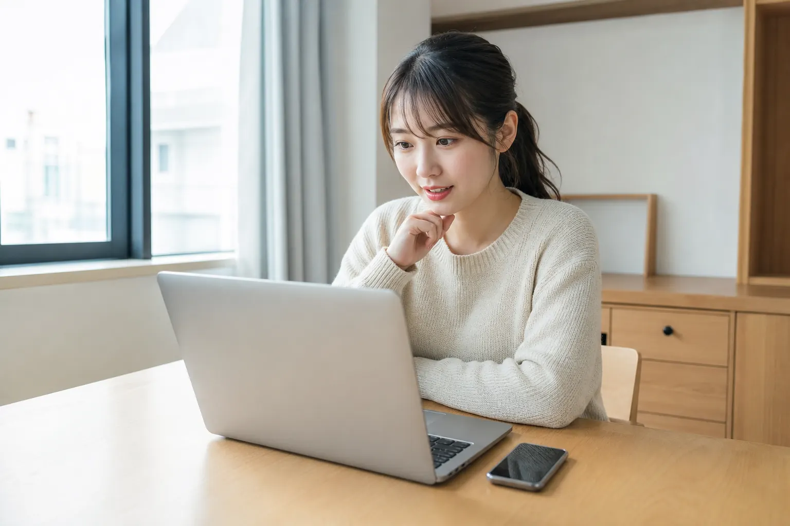 仕事と婚活の予定を整える30代女性